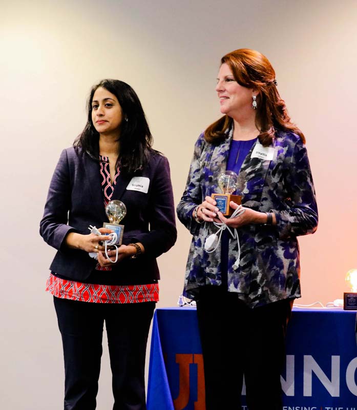 Dr. Sophia Sheikh and Dr. Phyllis Hendry received an award for their invention of PAMI, the Pain Assessment Management Initiative.