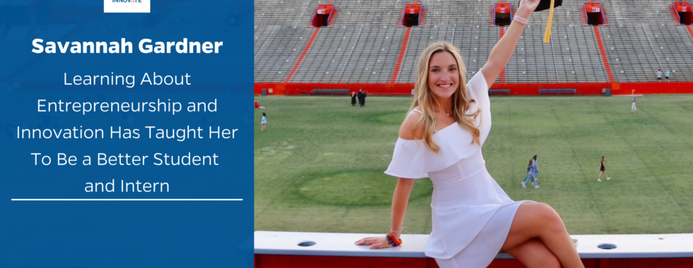 Savannah Gardner, an intern at UF Innovate enjoying her graduation at the Ben Hill Griffin Stadium